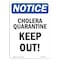 Signmission OSHA Notice Sign, 10" Height, Aluminum, Cholera Quarantine Keep Out! Sign, Portrait OS-NS-A-710-V-10595 - alternate 1